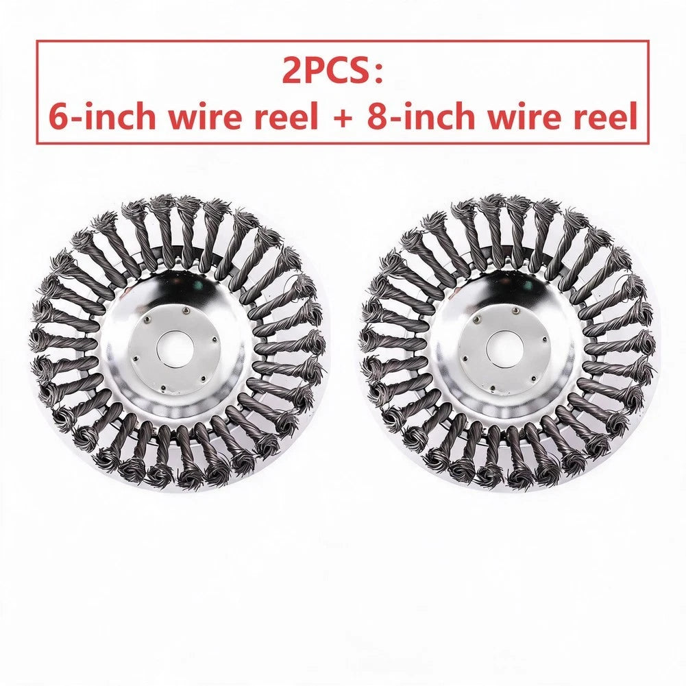 6 Inch Wire Wheel Brush for Lawn Mower Accessories (25.4mm)