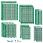 17PCS Double Sided PCB Board Kit for Printed Circuit Prototyping