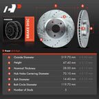 Front Drilled Rotors for Honda Ridgeline (2006-2014)