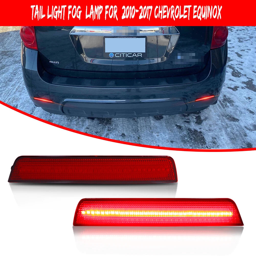 Set of 2 Red Lens Bumper Reflector Signal Lights for Chevrolet Equinox