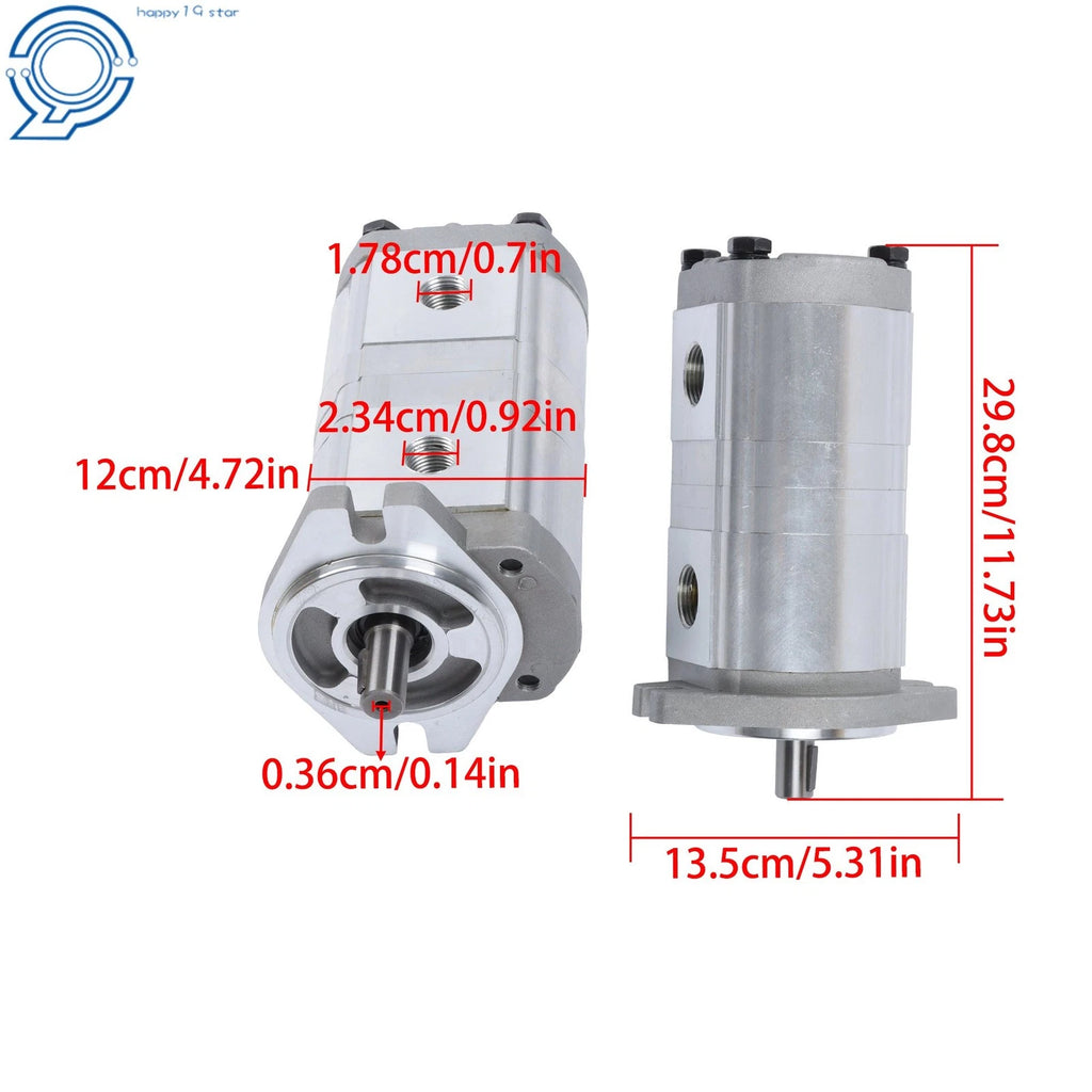 Hydraulic Tandem Double Gear Pump Replacement Shaft 15.87mm for HGP-33A-F6-6R