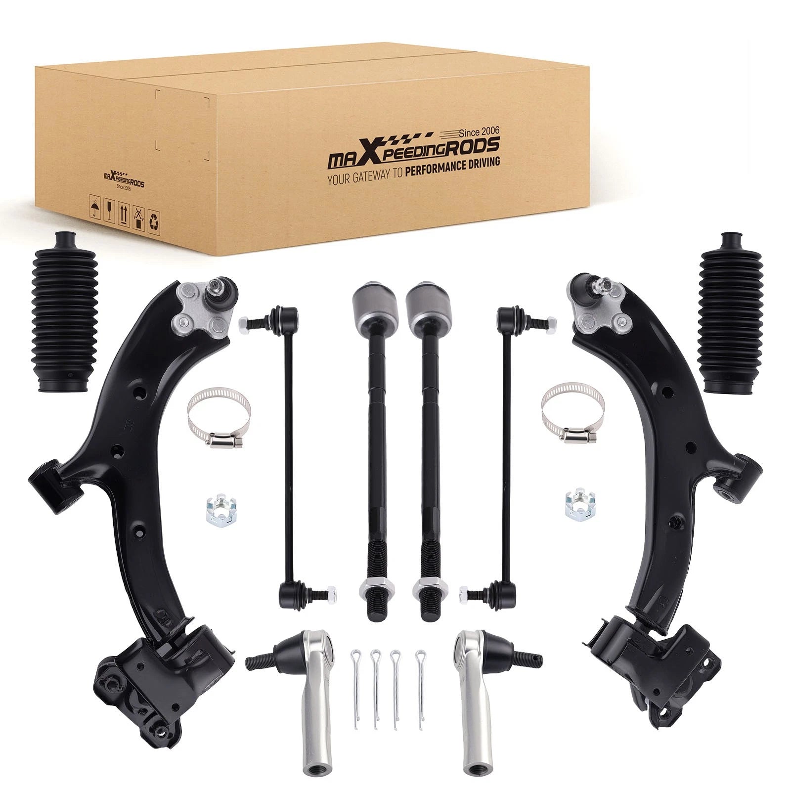 10x Front Lower Control Arm Sway Bar Tie Rods Kit for Honda CR-V (2007–2011)