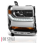 Right Side LED DRL Projector Headlight Lamp for Chevy Silverado GMC Sierra (2016–2019)