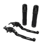 Black Extendable Brake Clutch Levers Grips Set for Suzuki GSXS125 (2017-2023)