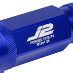 20Pcs J2 7075 Forged Aluminum M12X1.25 Open-End Lug Nut Set w/Adapter Blue