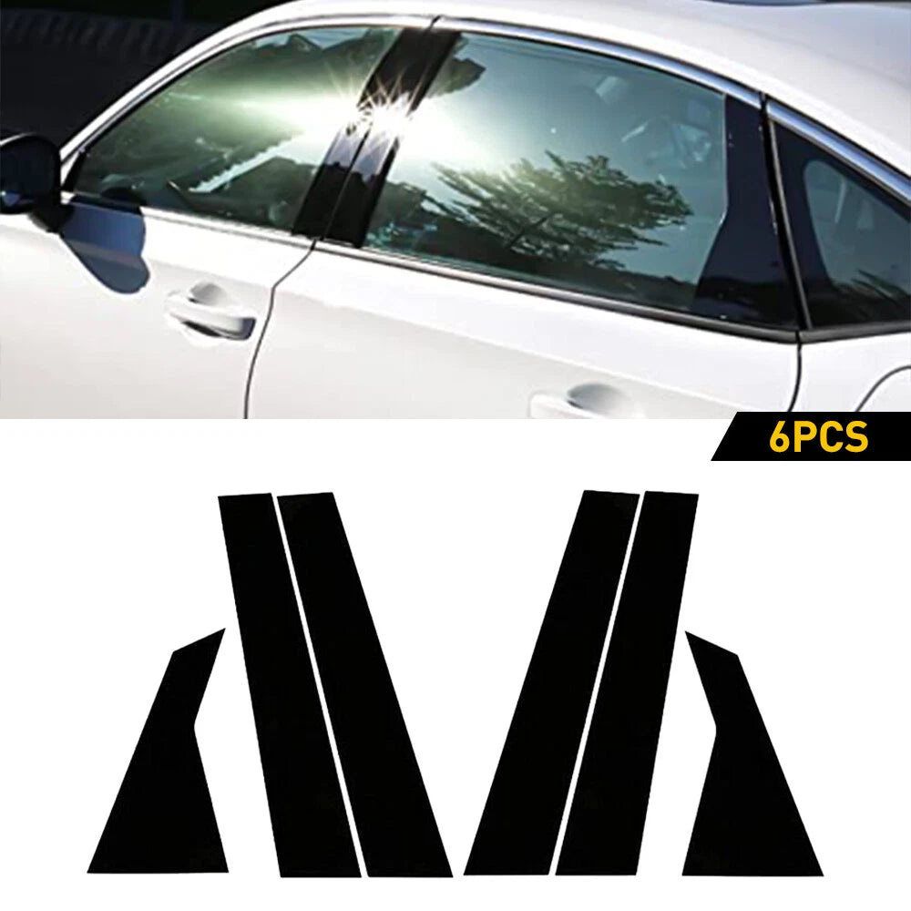 Set of 6 Black Window BC Pillar Posts Cover Trim for Honda Civic Sedan (2022)