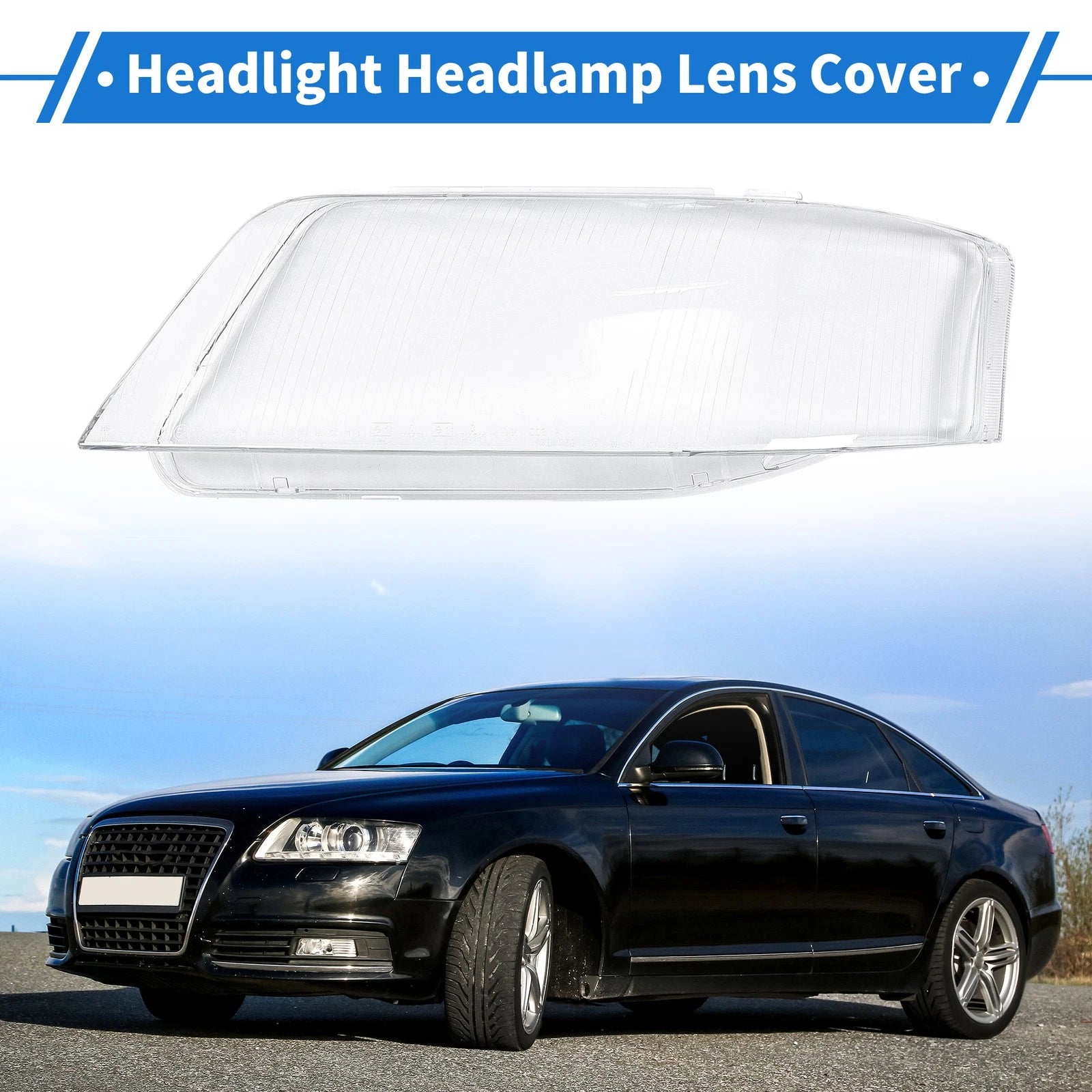 1 Pc Headlight Lens Cover for Audi A6 (1998–2002) Clear