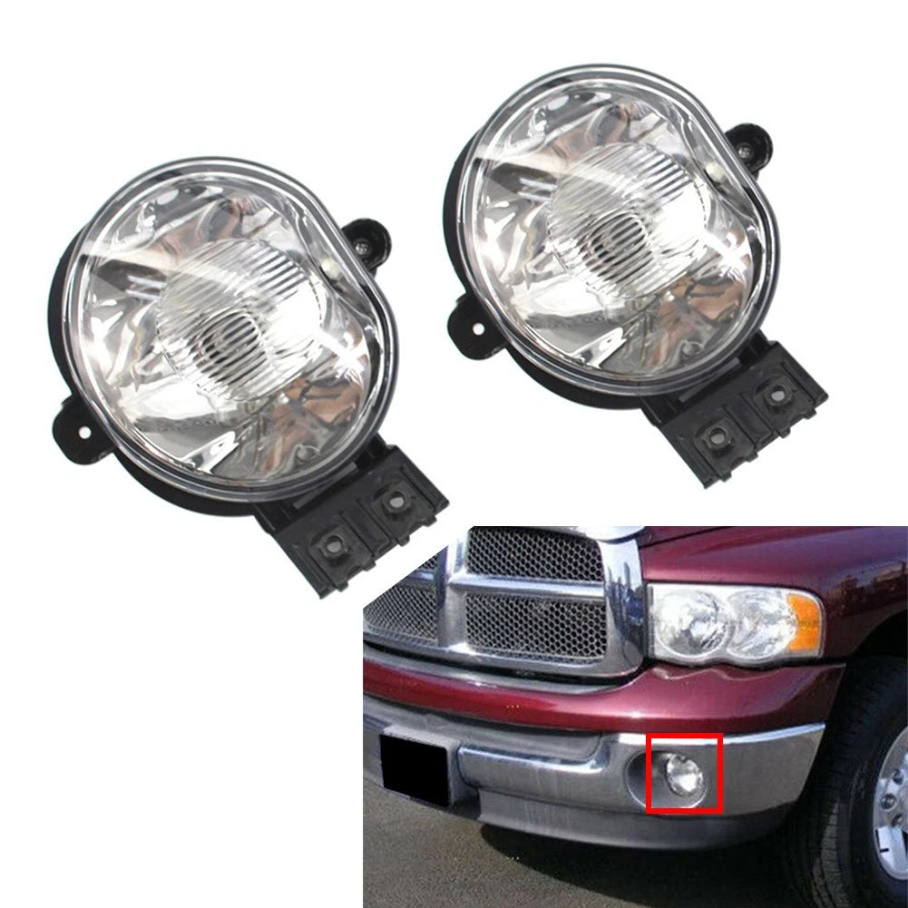 2X Front Fog Light Lamps Clear Lens LH+RH for Dodge Ram 1500 2500 3500 (2002–2008)