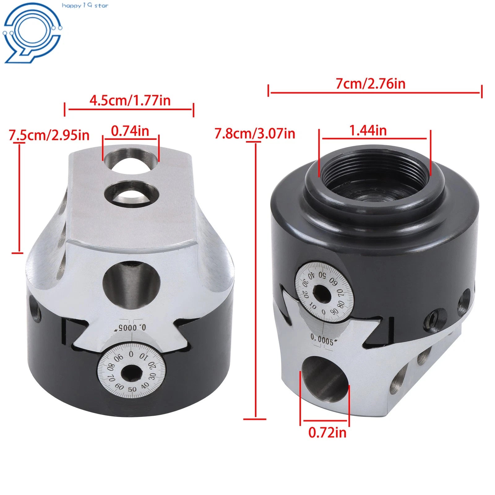 3 Inch Boring Head for Fine Adjustment (0.001" Radius, 1-1/2-18 Thread)