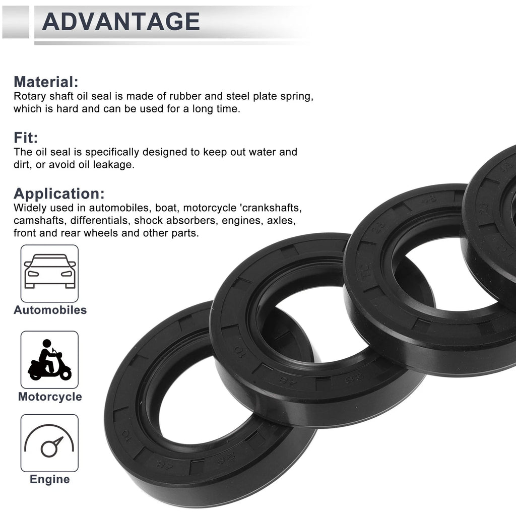 Set of 5 Oil Seal Rotary Shaft Seal TC Ring 28x48x10mm Nitrile Rubber