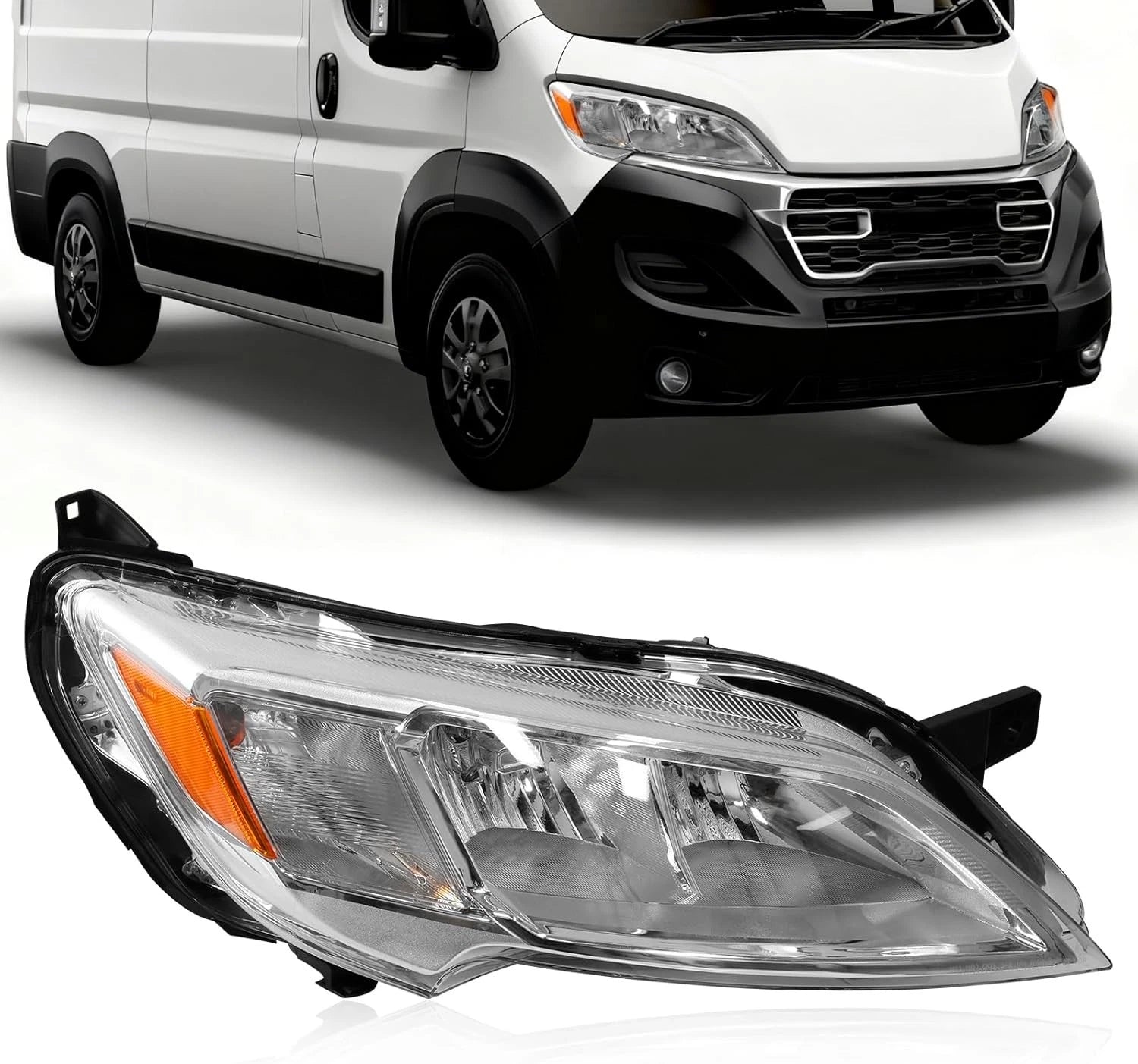 Halogen Headlight for Dodge Ram Promaster (2023–2026) Passenger w/ Bulb