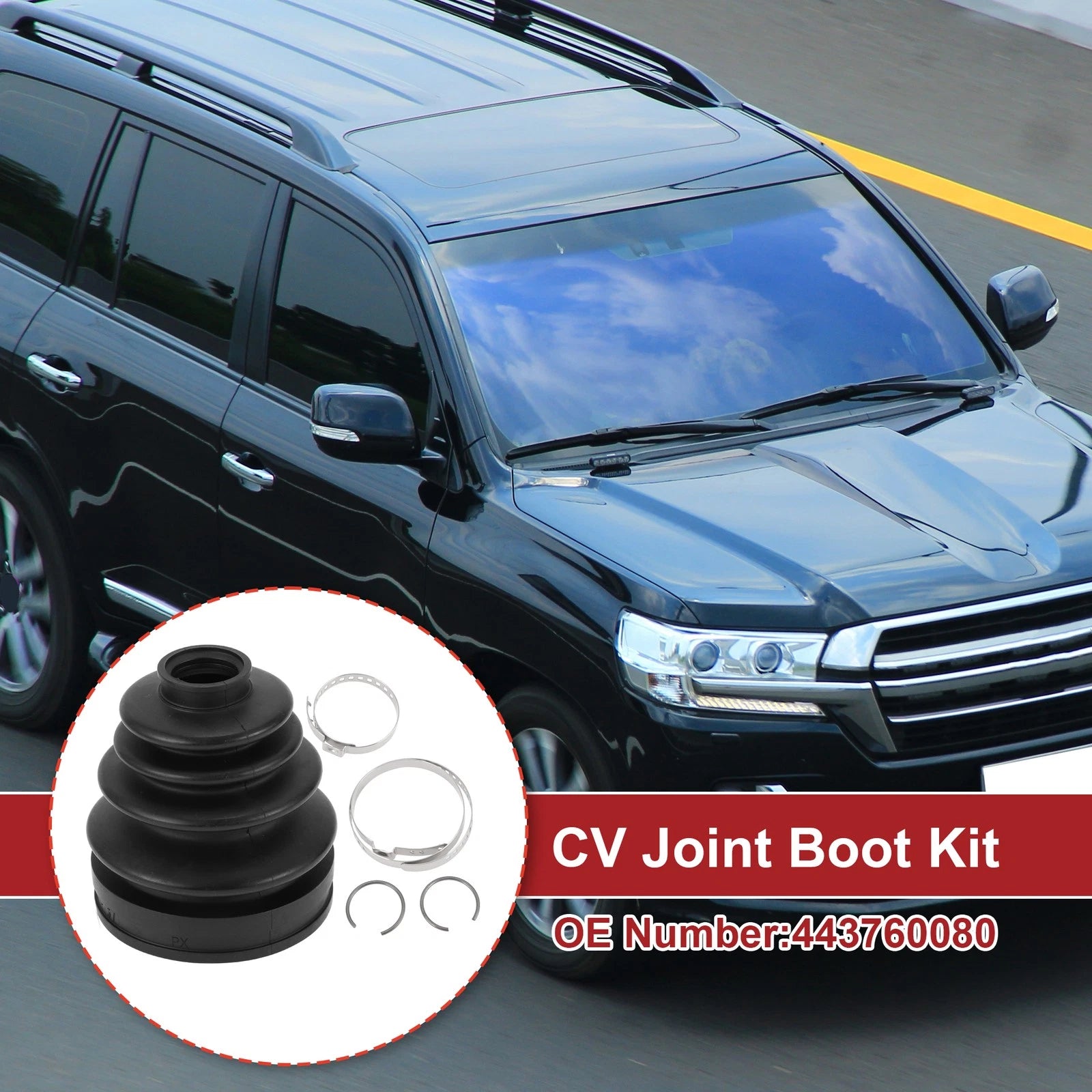 Inner CV Joint Boot Kit w/ Clamps for Toyota Land Cruiser (1998–2007)