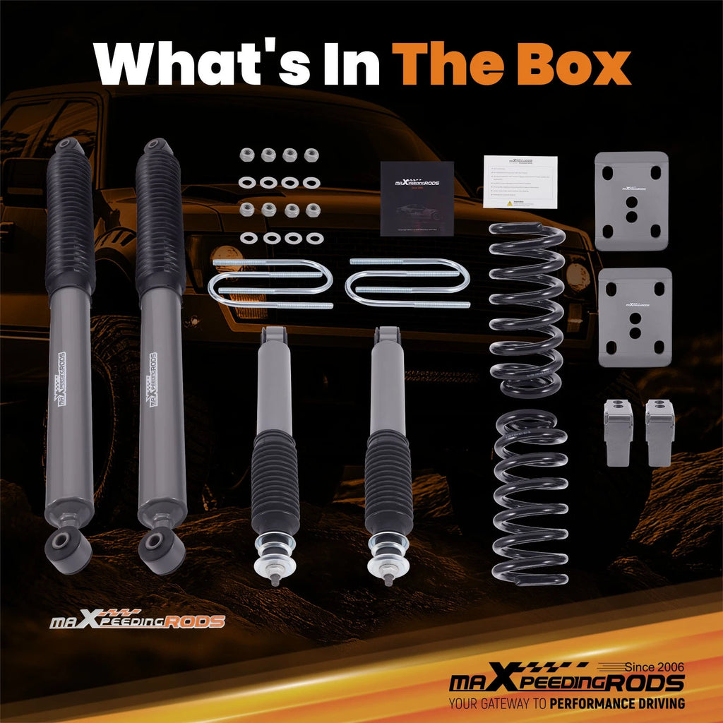 Suspension Drop Kit Shocks for Ford F150 F100 2WD (1980–1996) 3"/5"