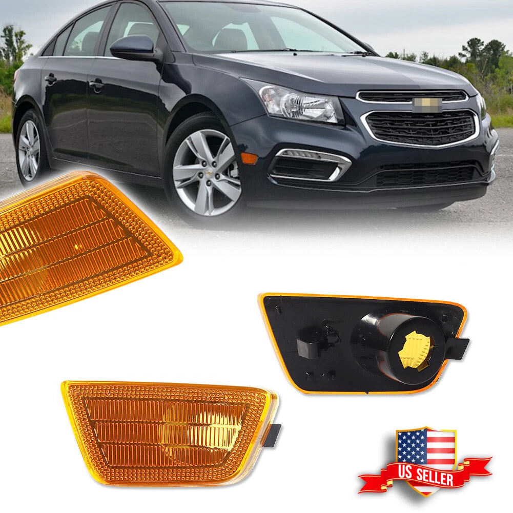 Amber Lens Front Bumper Side Marker Lights for Chevy Cruze (2011–2015)