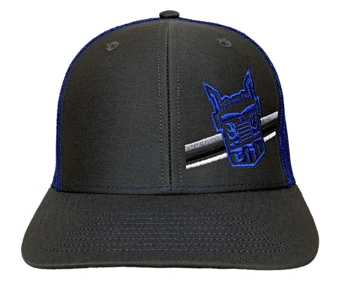 Richardson Charcoal Grey/Blue Mesh Hat for Big Rig Trucks
