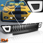 Vertical Fence Front Lower Bumper Grille Frame w/LED Ring for Ford Mustang (2015–2017)
