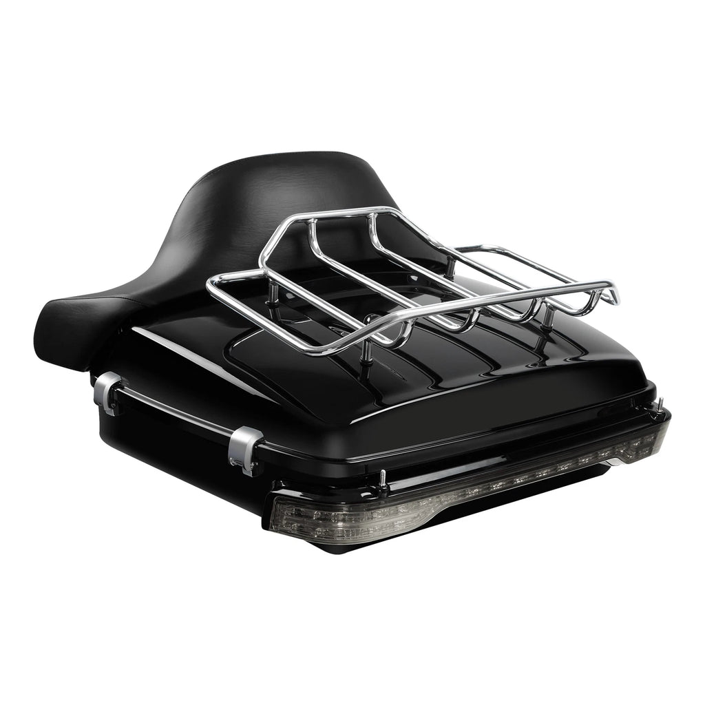 LED Chopped Trunk Backrest Rack for Harley Touring Road Glide (2014–2026)