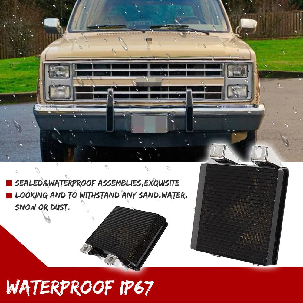 2X Smoked Front Turn Signal Lights for Chevy GMC Pickup Truck