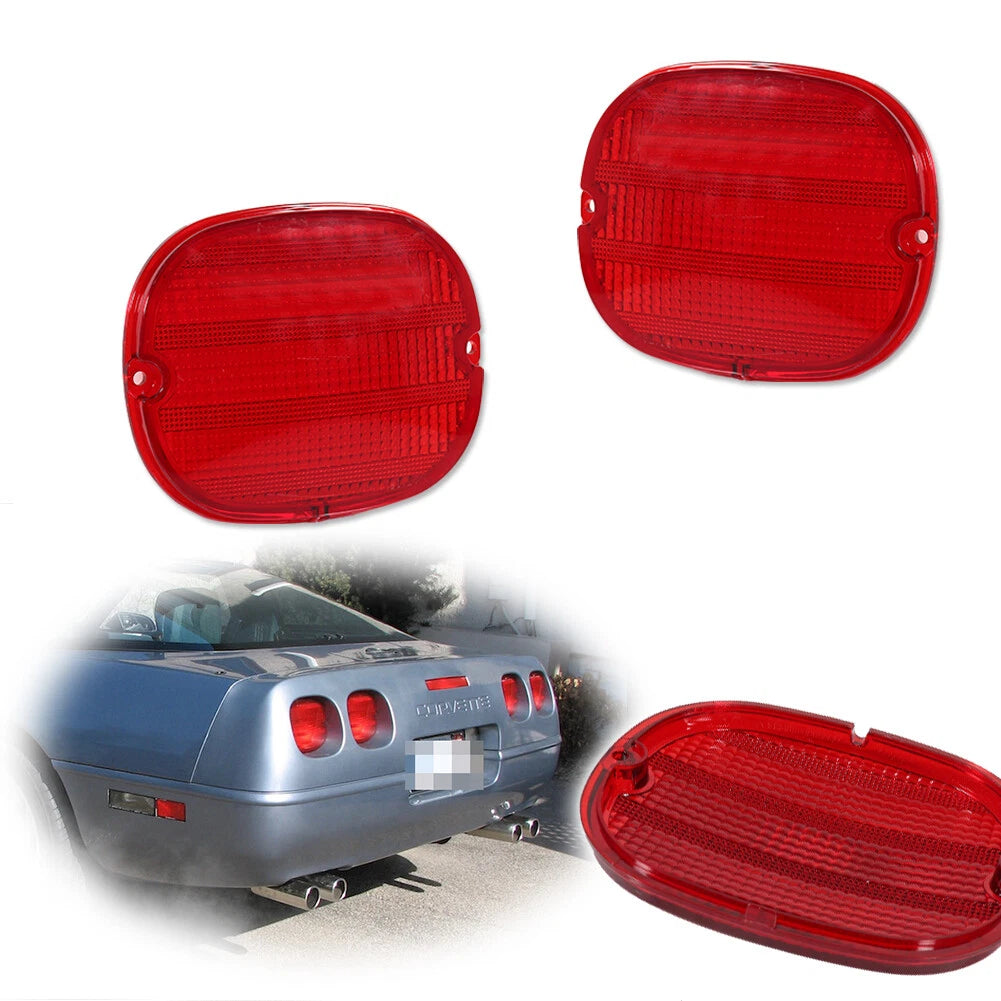 2X Red Tail Light Lenses for Chevy Corvette C4 (1990–1996)
