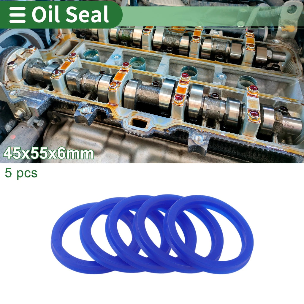 Set of 5 Oil Seal Ring 45x55x6mm for Rotary Shaft (High Pressure)