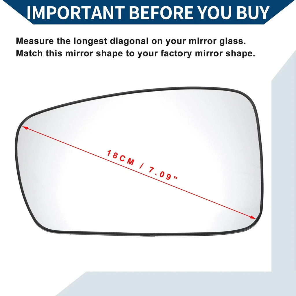 Heated Left Side Mirror Glass for Hyundai Sonata (2011–2014)