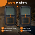 2 Pack 12" x 22" Vertical RV Windows for RV/Camper/Trailer/Cargo
