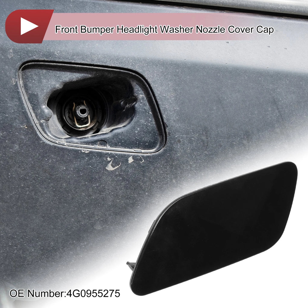Front Left Washer Nozzle Cover Cap for Audi A6 C7 (2012–2017) 1 Pcs Black