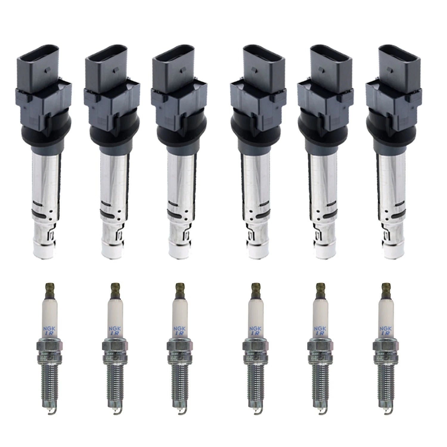 Set of 6 Ignition Coils & NGK Iridium Spark Plugs for Audi Porsche Volkswagen