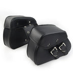 Black PU Leather Saddle Bags for Harley Sportster Dyna (2004-2023)