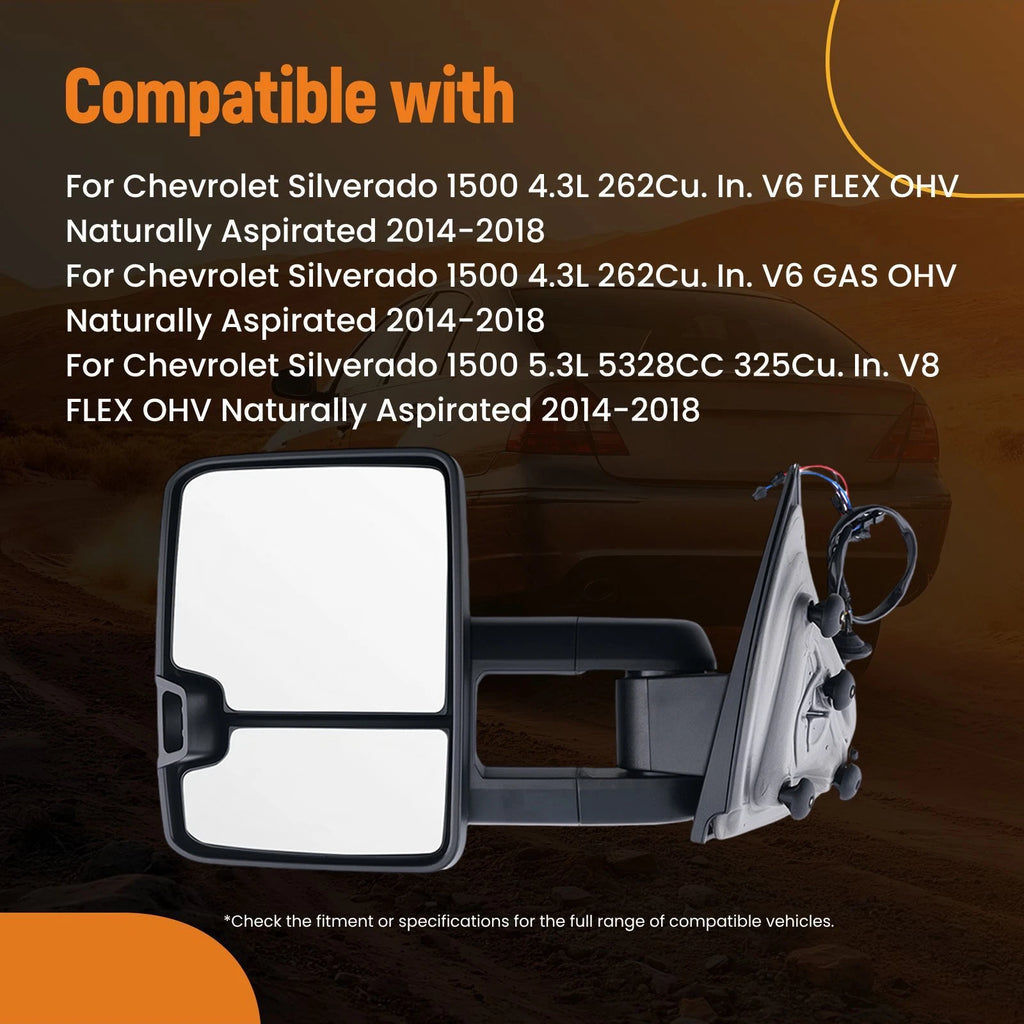 Rear View Mirror for GMC Sierra 1500 (2014-2018) Manual Fold