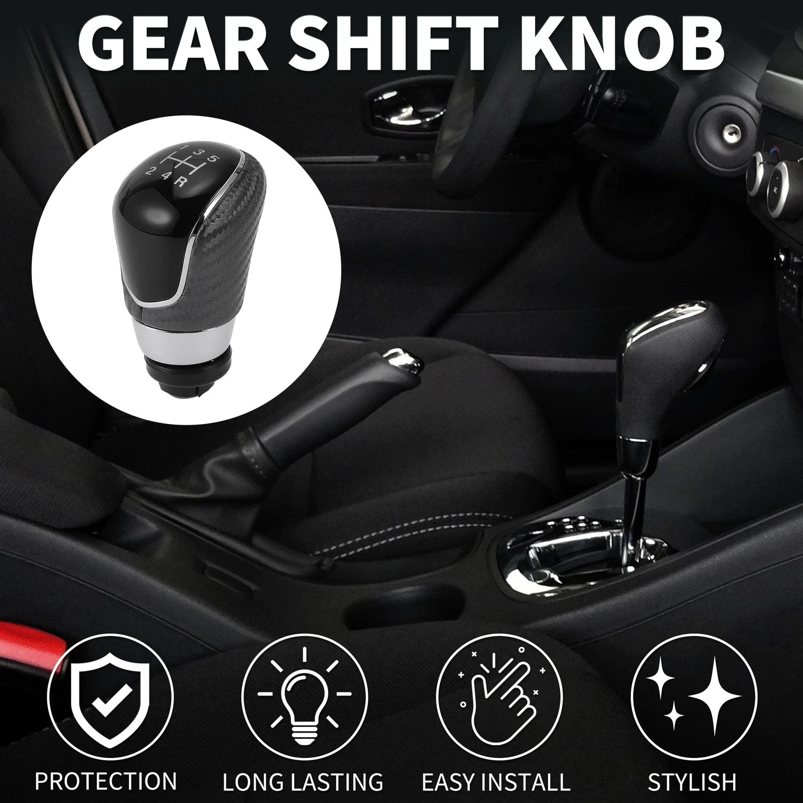 5 Speed Manual Gear Shifter Knob for Ford B-Max (2012–2020) Plastic Leather