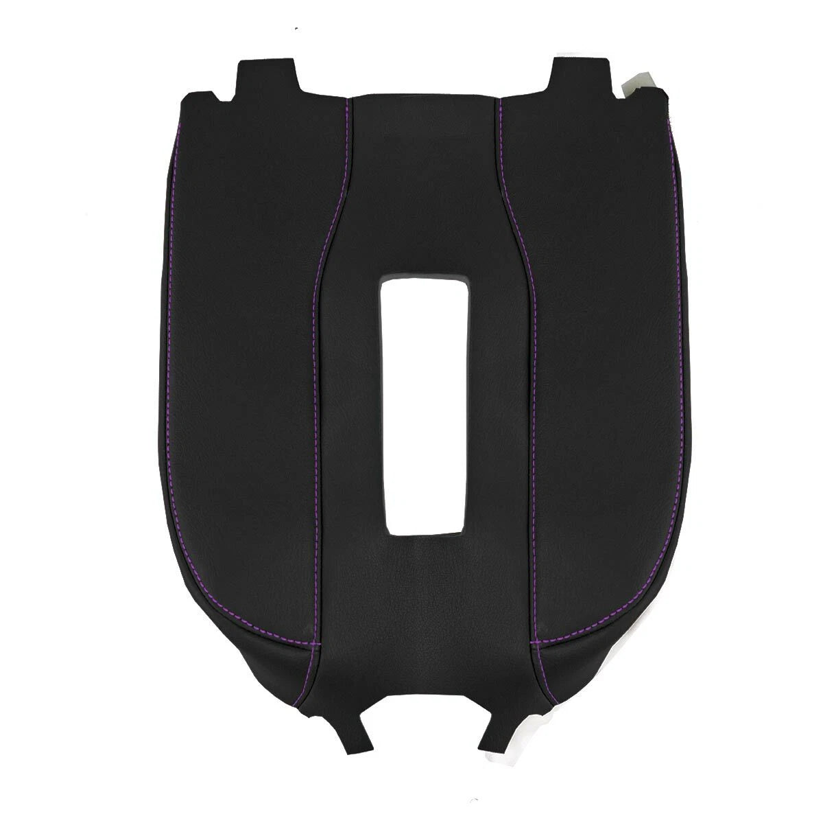 Leather Console Lid Bucket Cover for Chevrolet Silverado (2019–2020) Purple Stitch