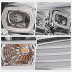 Sequential Amber LED Signal Projector Headlights for Freightliner Cascadia (2018–2024)