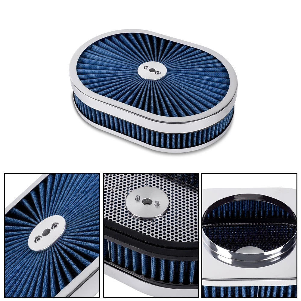 12" Oval Super Flow Air Cleaner for SBC Chevy Ford