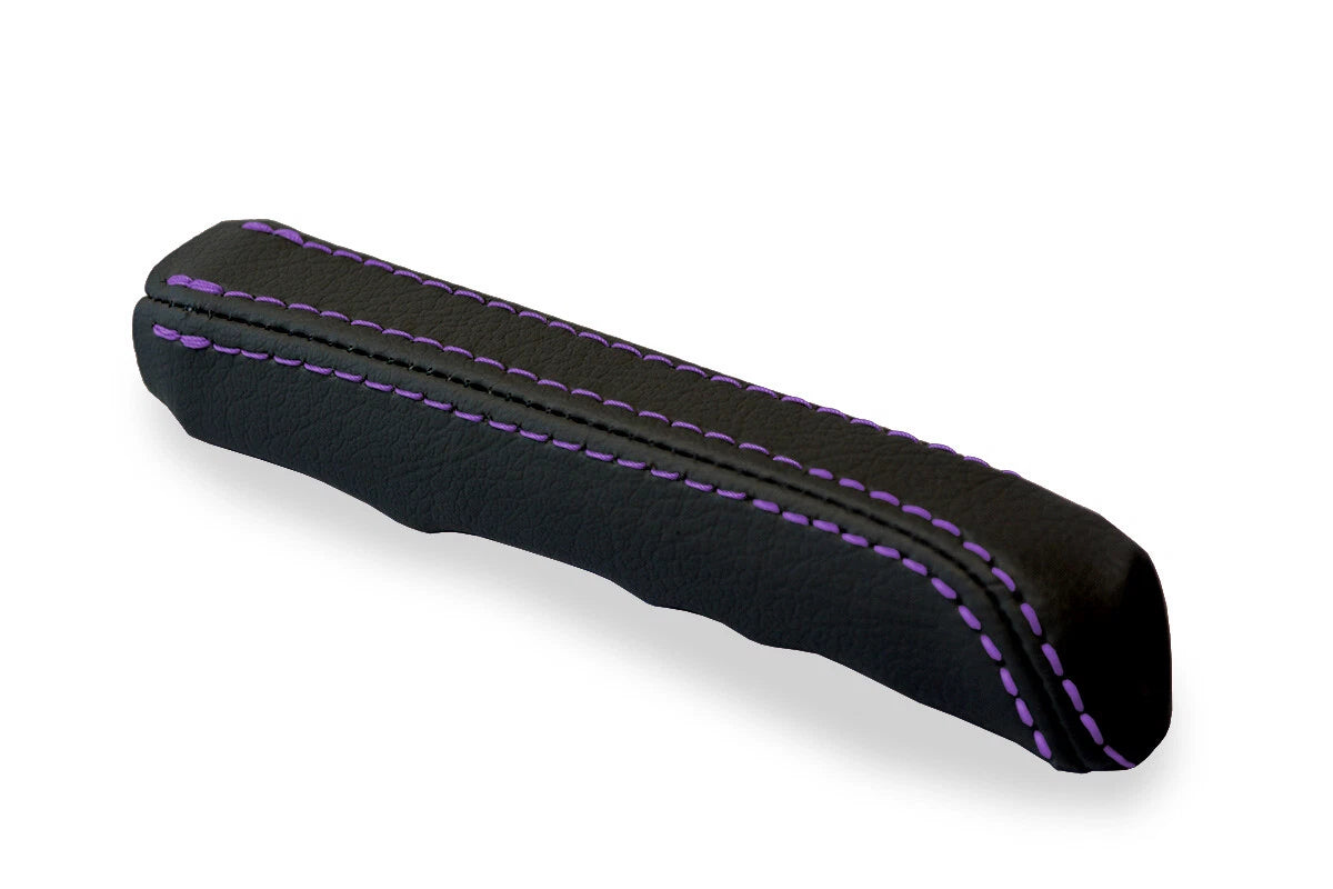 Leather E Brake Boot Cover for BMW E30 (1984–1991) Black Purple Stitch