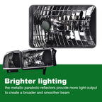 Clear Corner Black Headlights Assembly for Dodge Ram 1500 2500 3500 (1994–2002)