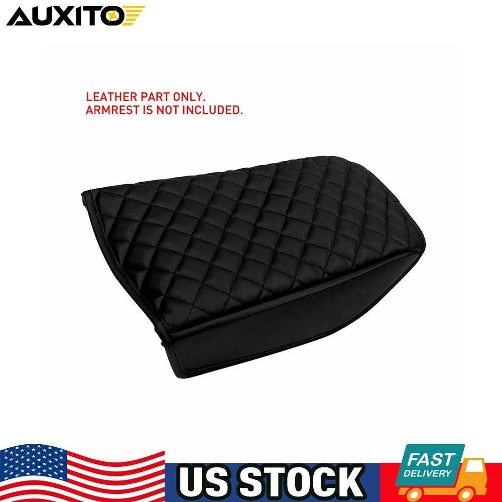 Front Console Lid Armrest Cover for Nissan Maxima (2016–2024) - Black Leather