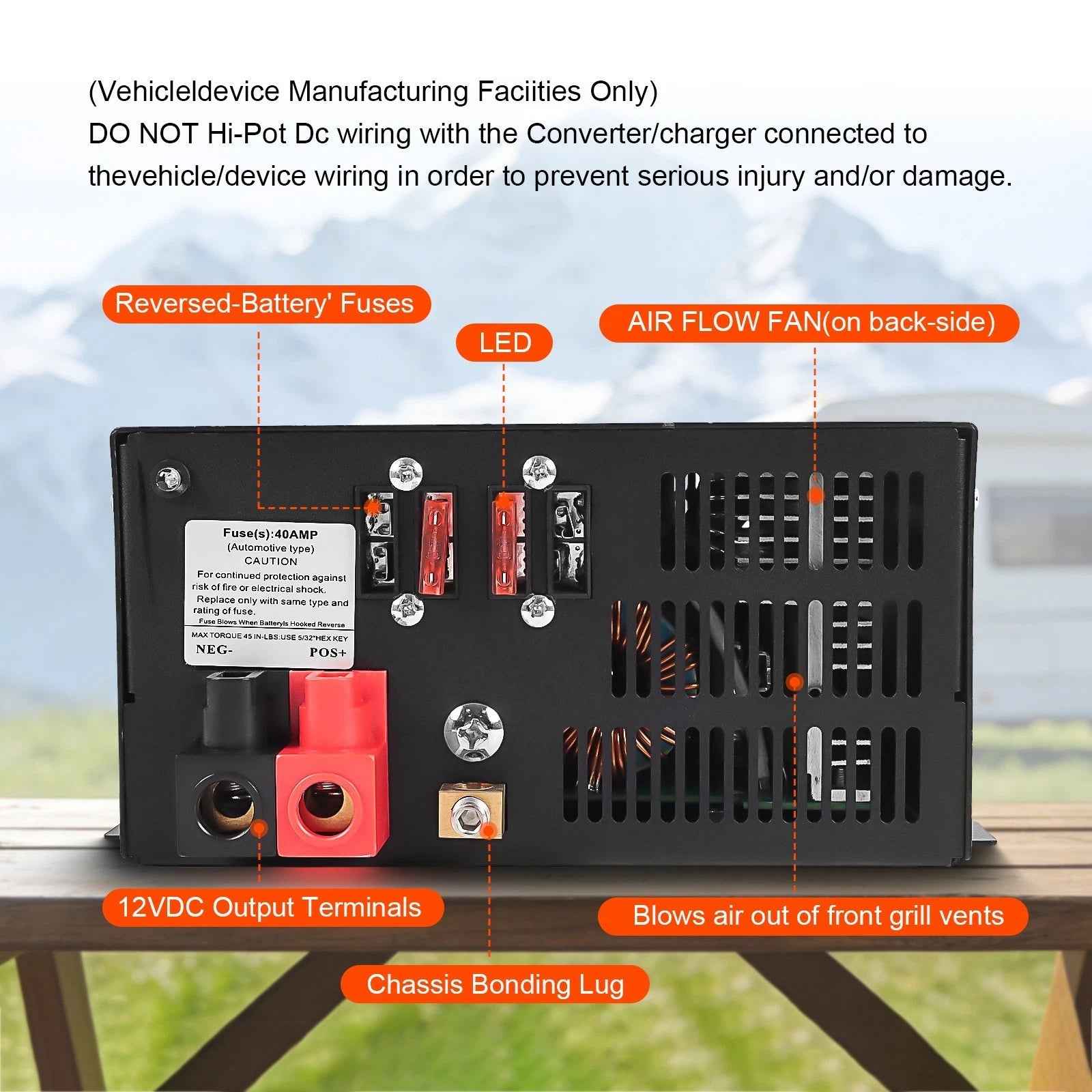 55 Amp Power Supply Converter for RV (110V AC to 12V DC)