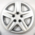 Wheel Cover Hubcaps Push-On 5-Spoke Silver Set for Universal Fit (2000–2025)