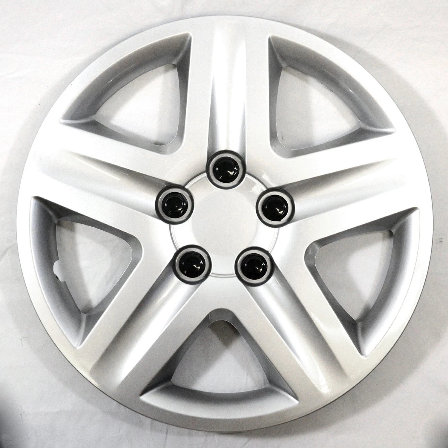 Wheel Cover Hubcaps Push-On 5-Spoke Silver Set for Universal Fit (2000–2025)