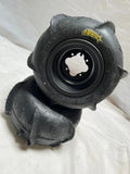 DWT Black Rear Wheels & Sand Dune Star Paddle Tires for Mini Quad (18")
