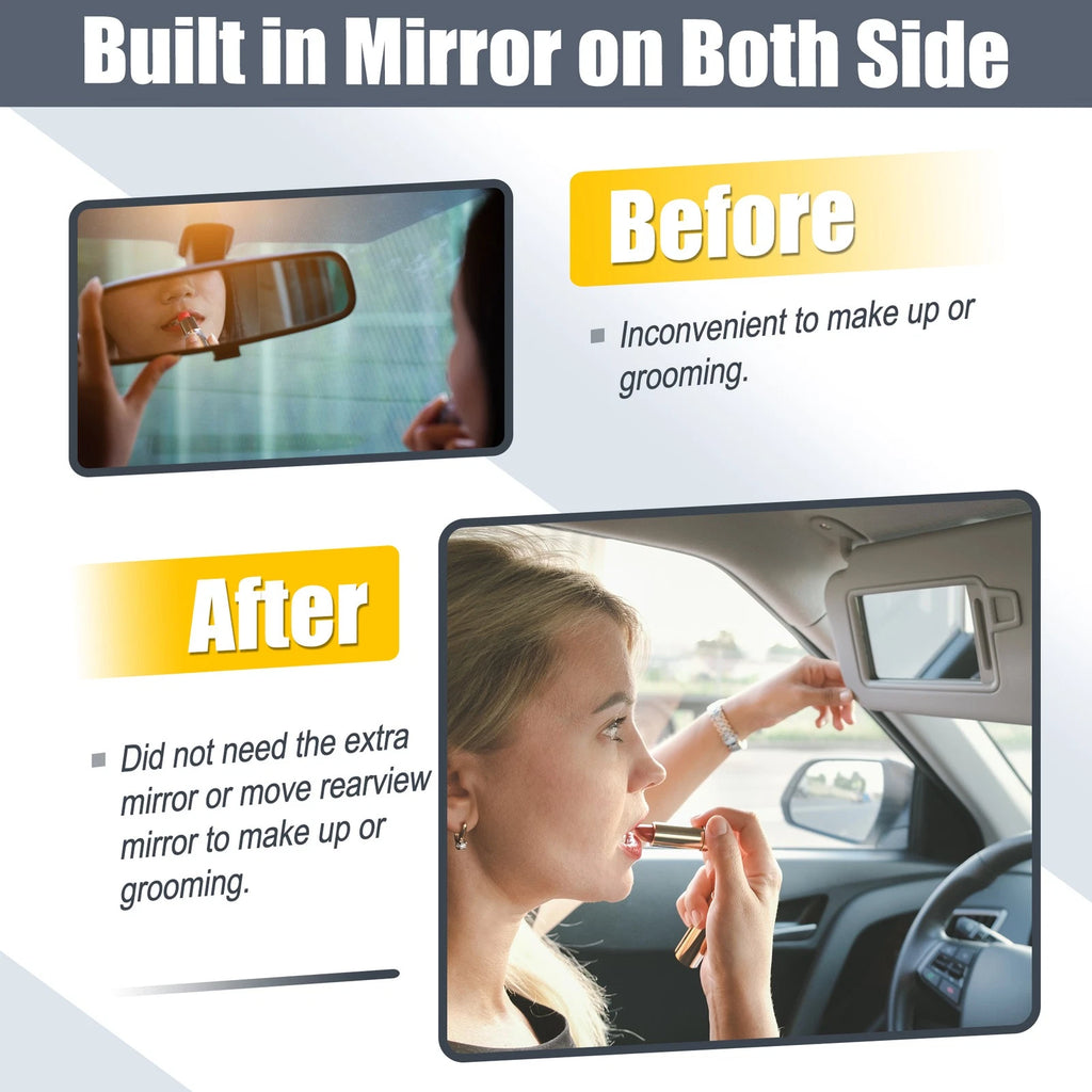 Pair Sun Visor for Toyota Camry (2007–2011) Left Right Side W/O Sunroof Light