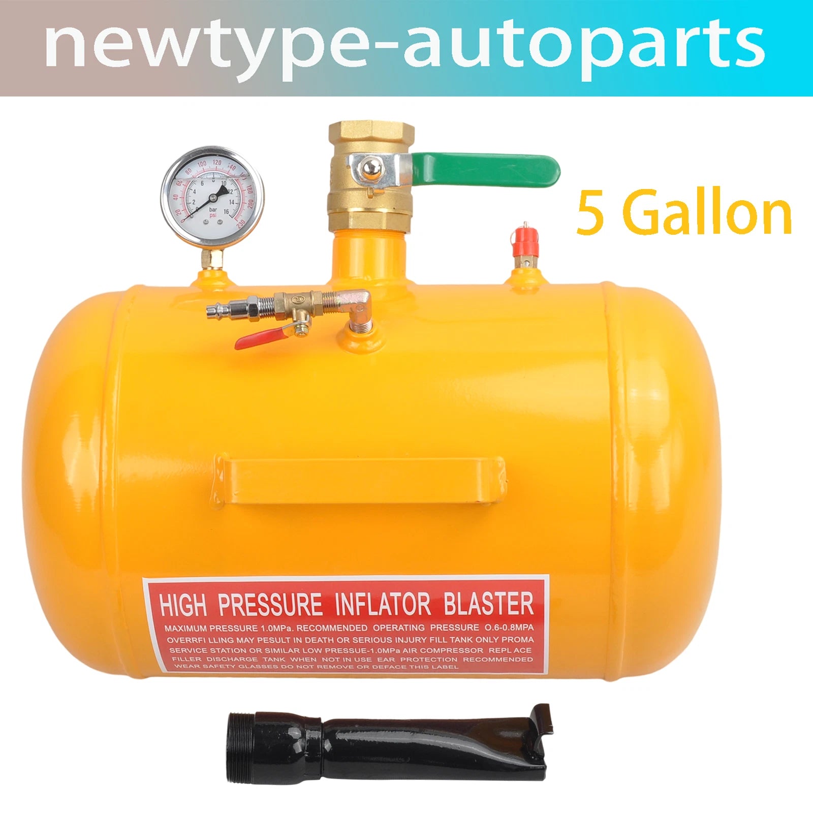 5 Gallon Air Tire Bead Seater Blaster Tool 145psi - Yellow