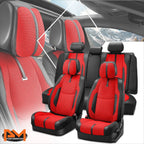 Set of 4 Universal Seat Covers for Cars (1st & 2nd Row) - Red