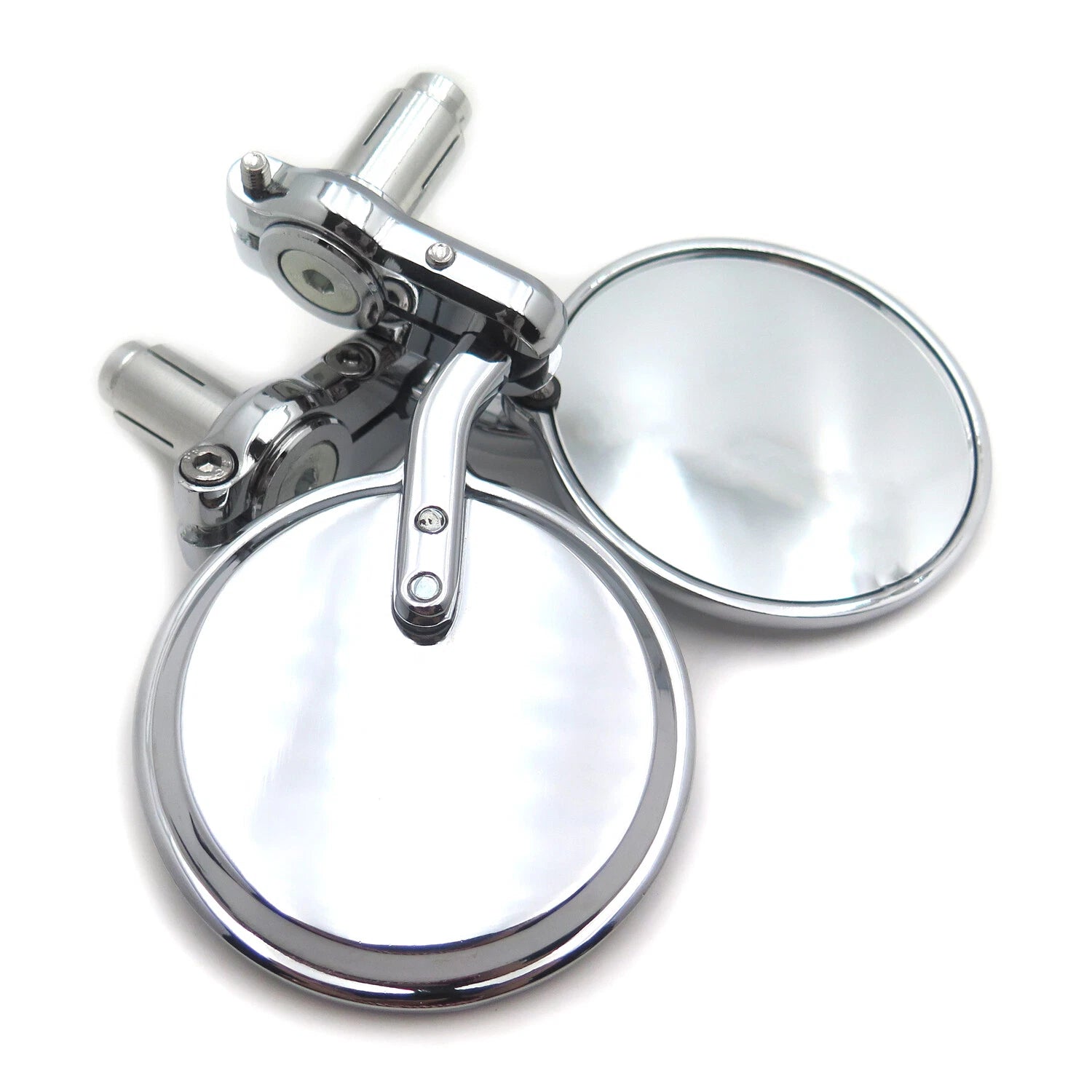 Chrome Foldable 1" 25mm Handle Bar End Side Mirrors for Universal Motorcycle