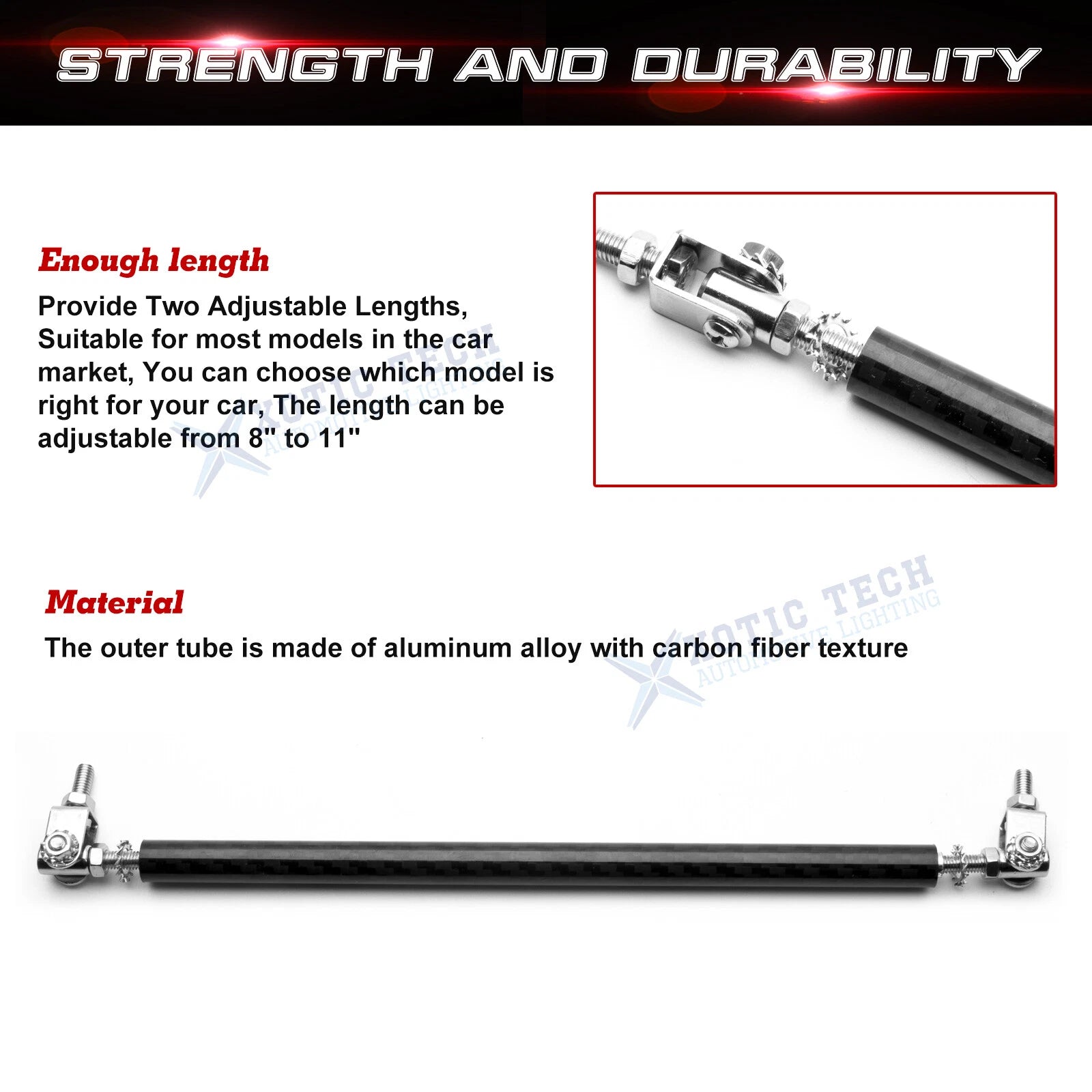 Adjustable Carbon Fiber Bumper Strut Sport Diffuser Support Bars for Audi A4 (2016-2025)