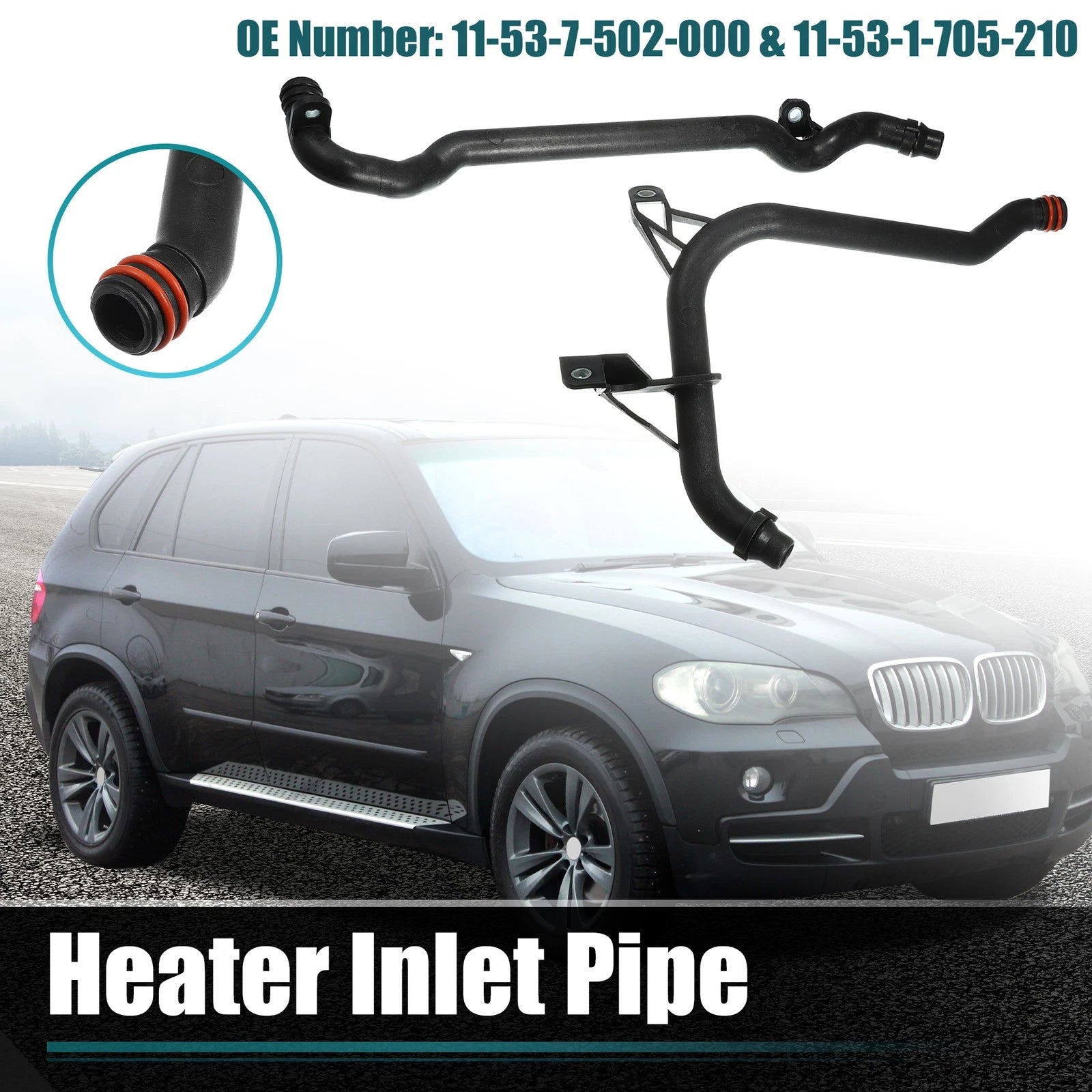 Water Engine Heater Inlet Coolant Pipe for BMW E46 E39 (1998–2006) 11531705210 11537502000