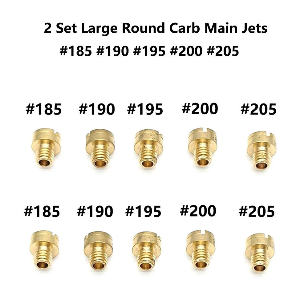 10pcs Carb Main Jet Kit #185 190 195 200 205 for Mikuni N100/604