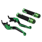 Green Extendable Brake Clutch Levers Grip Set for Ducati Monster (2001-2006)