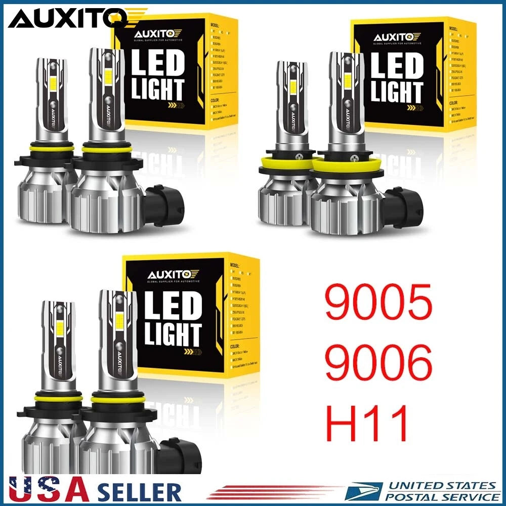 Set of 3 AUXITO LED Headlight Bulbs for Combo 9005+9006+H11
